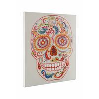 Leinwandbild Totenkopf Multicolor 90x90 Cm - Multicolor, Trend, Holz/Kunststoff (90/90cm) - Kayoom