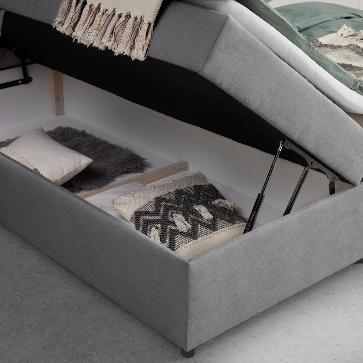 Postel boxspring s toperem, 180x200 cm, sivá - šedá/černá, Moderní, kov/dřevo (180/200cm) - Bessagi Home