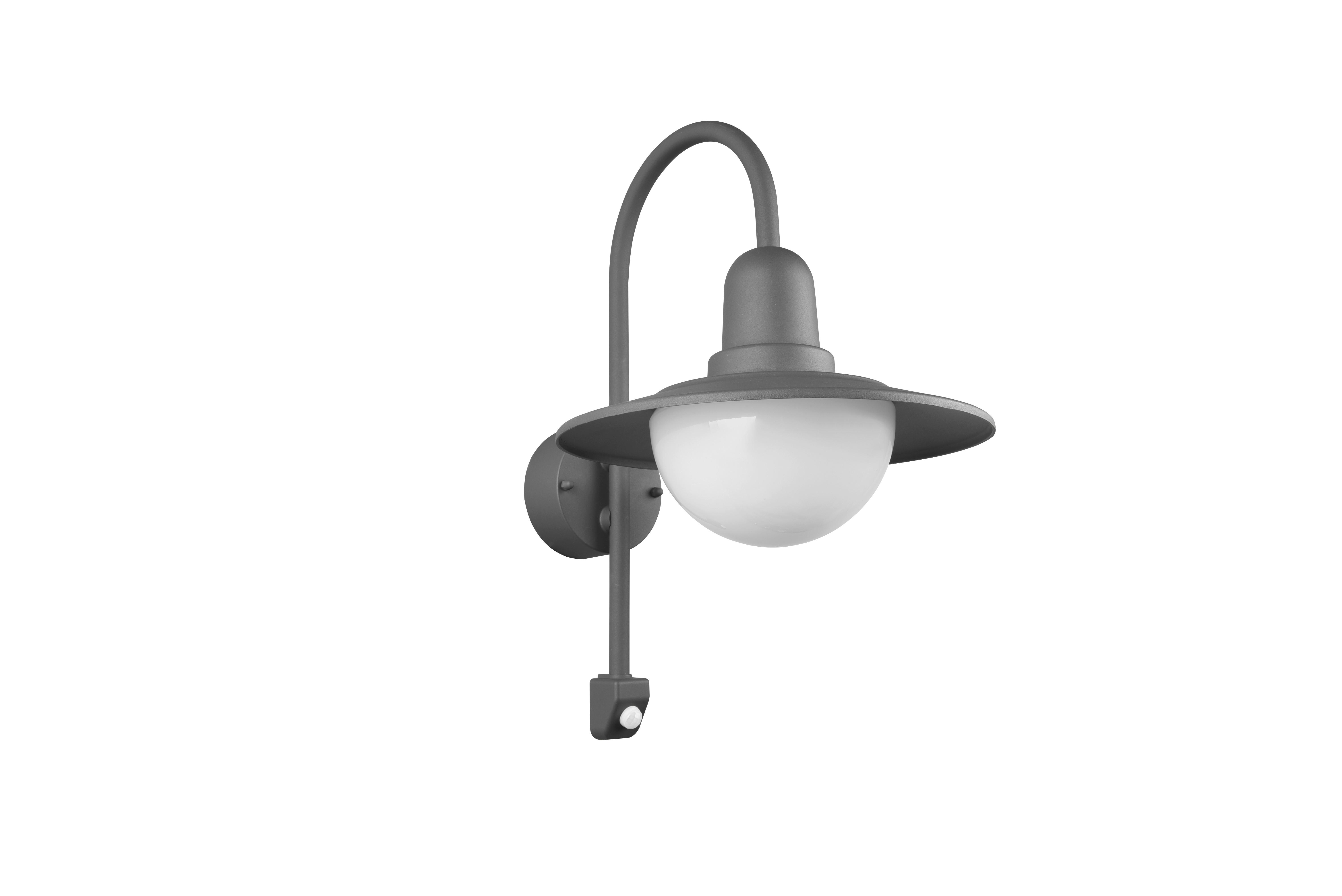 Außenwandleuchte Norman 40w Glas Aluminium, Wandmontage - Anthrazit/Weiß, KONVENTIONELL, Glas/Metall (45,5/30/38cm) - Trio Leuchten