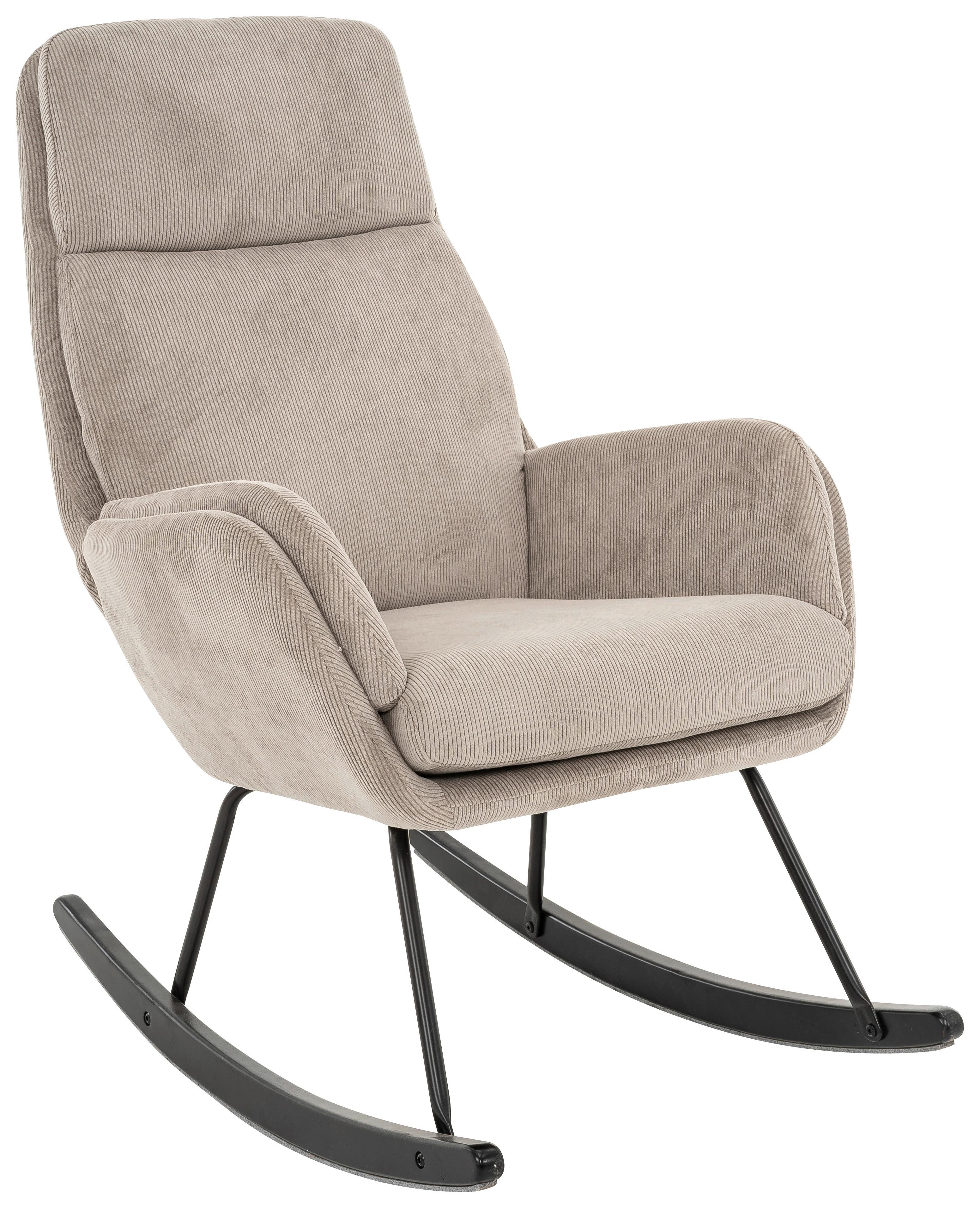Schaukelsessel Nüv Hellgrau B: 70 Cm - Hellgrau/Schwarz, Design, Holz/Textil (70/105/87cm) - Livetastic