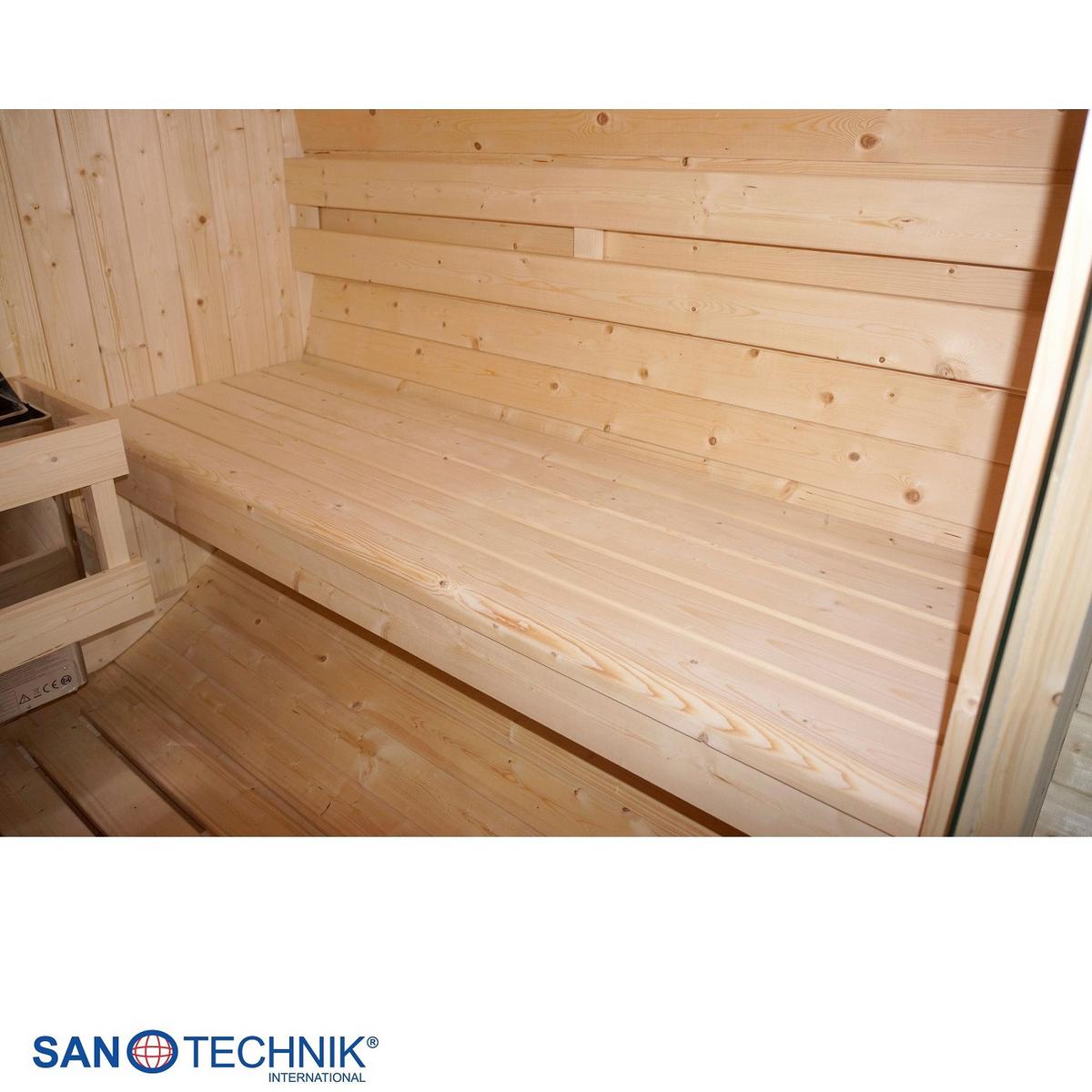 SAUNAFASS Tromsö Fichtefarben B: 180 cm - Fichtefarben, KONVENTIONELL, Glas/Holz (189/180/191,5cm) - Sanotechnik