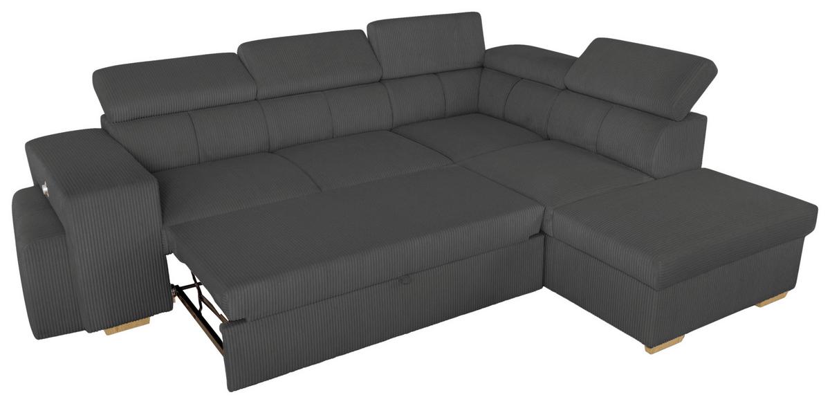 Ecksofa Sirius L anthrazit, 267x218cm - Eichefarben/Anthrazit, KONVENTIONELL, Holz/Holzwerkstoff (267/218cm)