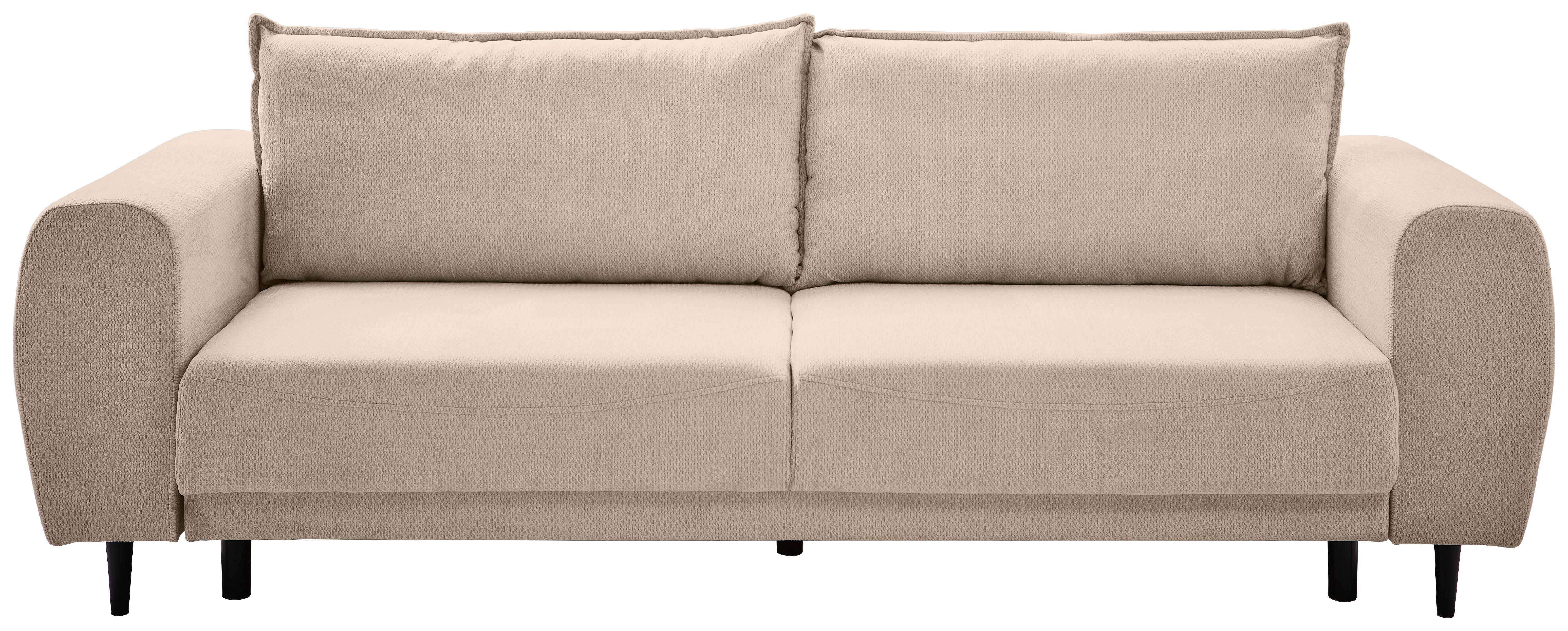 Schlafsofa Siena - Beige/Schwarz, KONVENTIONELL, Textil (245/85/92cm) - Livetastic