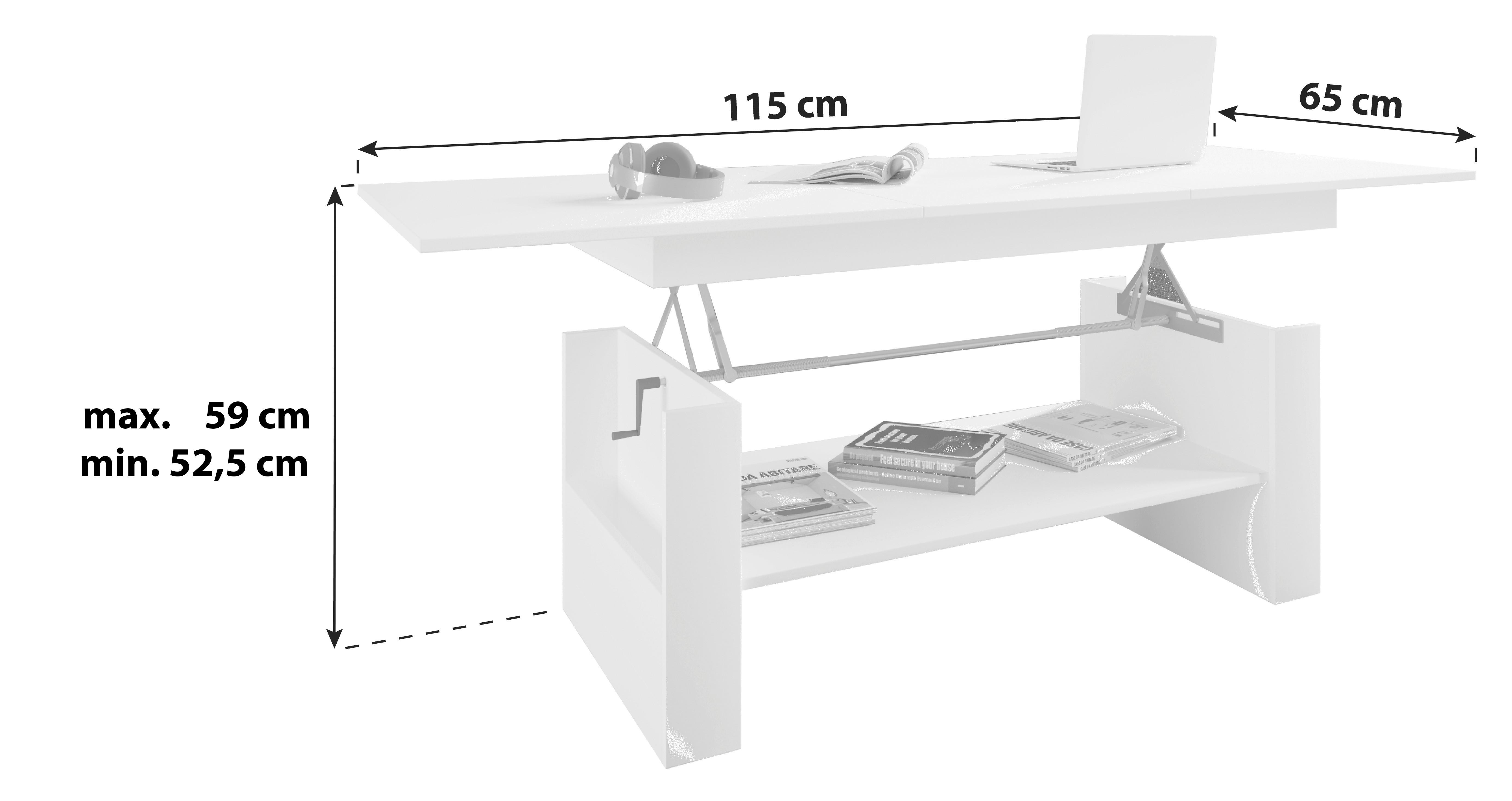 Konferenční stolek Kobila dekor dub medový - medová/barvy dubu, Basics, kompozitní dřevo (65/115/52,5cm) - MID.YOU