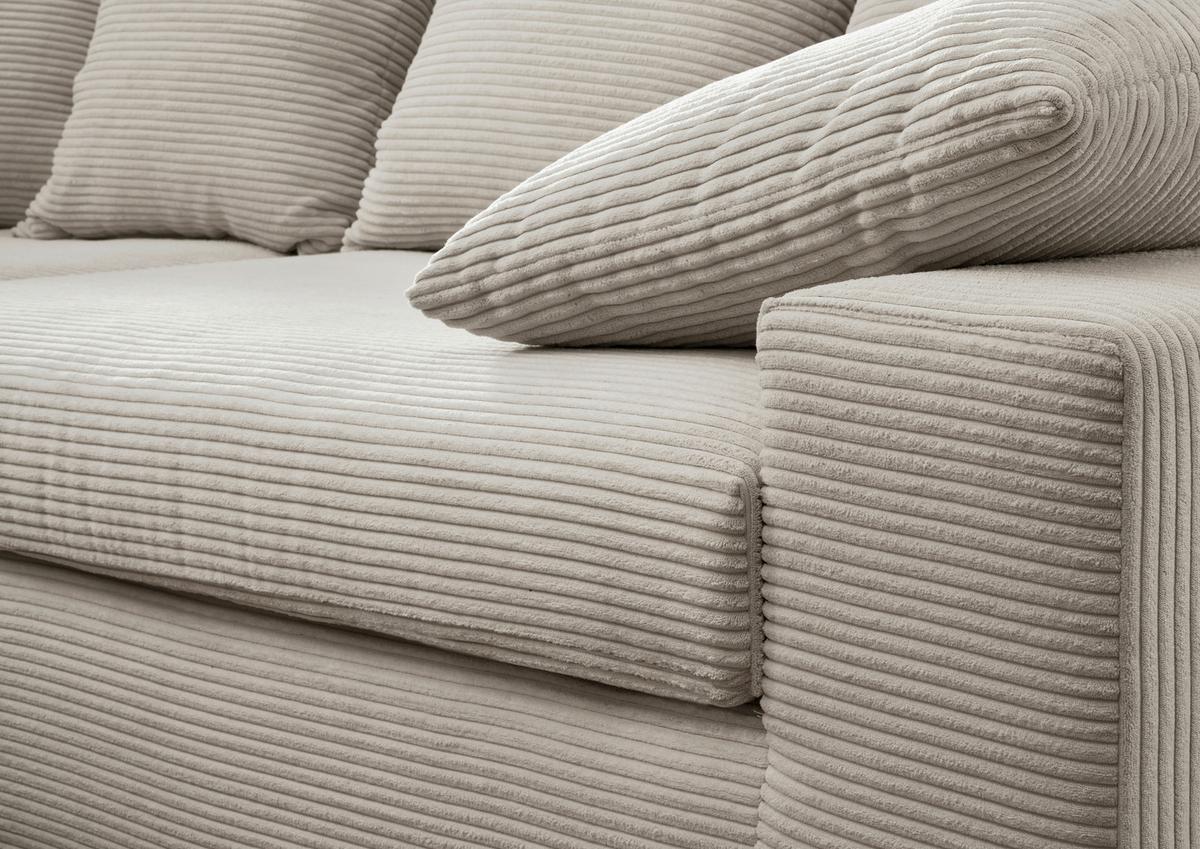 Ecksofa Avellino Beige S: 301/301 cm - Beige/Schwarz, MODERN, Textil (301/301cm) - Livetastic