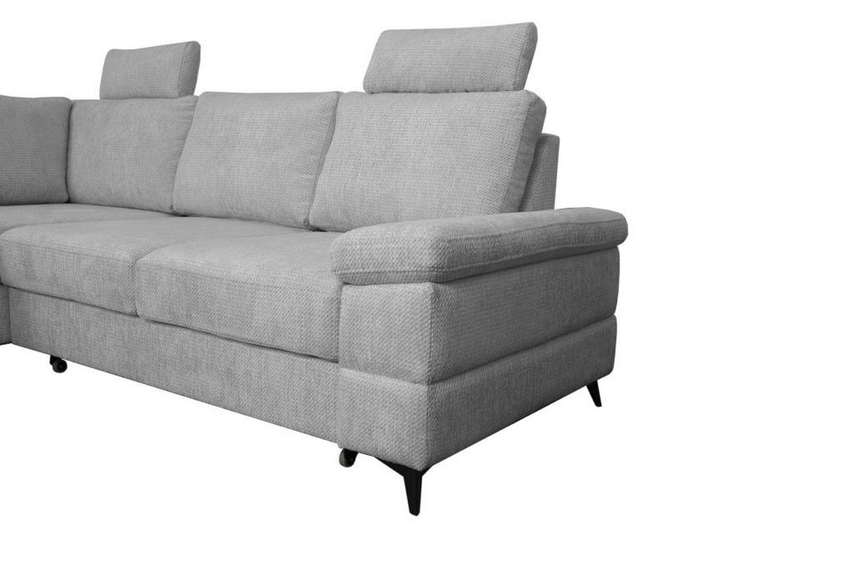 Rohová sedačka SARA L, ľavá, sivá - čierna/sivá, Basics, kov/textil (189/250cm) - Ondega