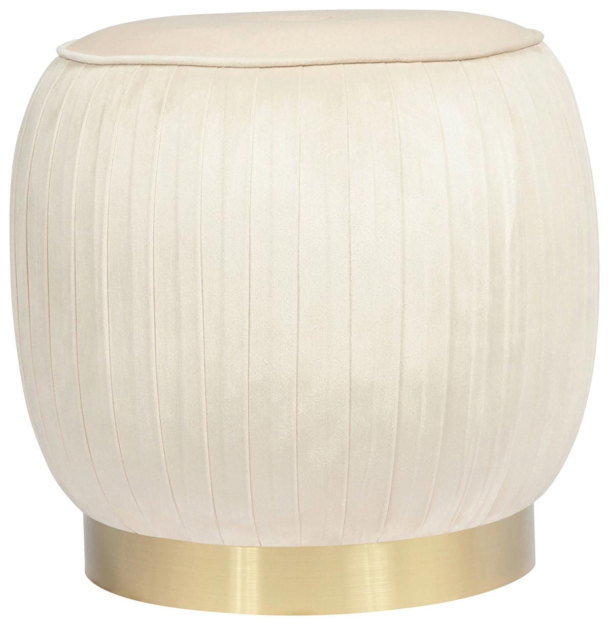 Hocker Lilje 100 Creme D: 43 cm - Goldfarben/Creme, Design, Textil (43/42cm) - Kayoom