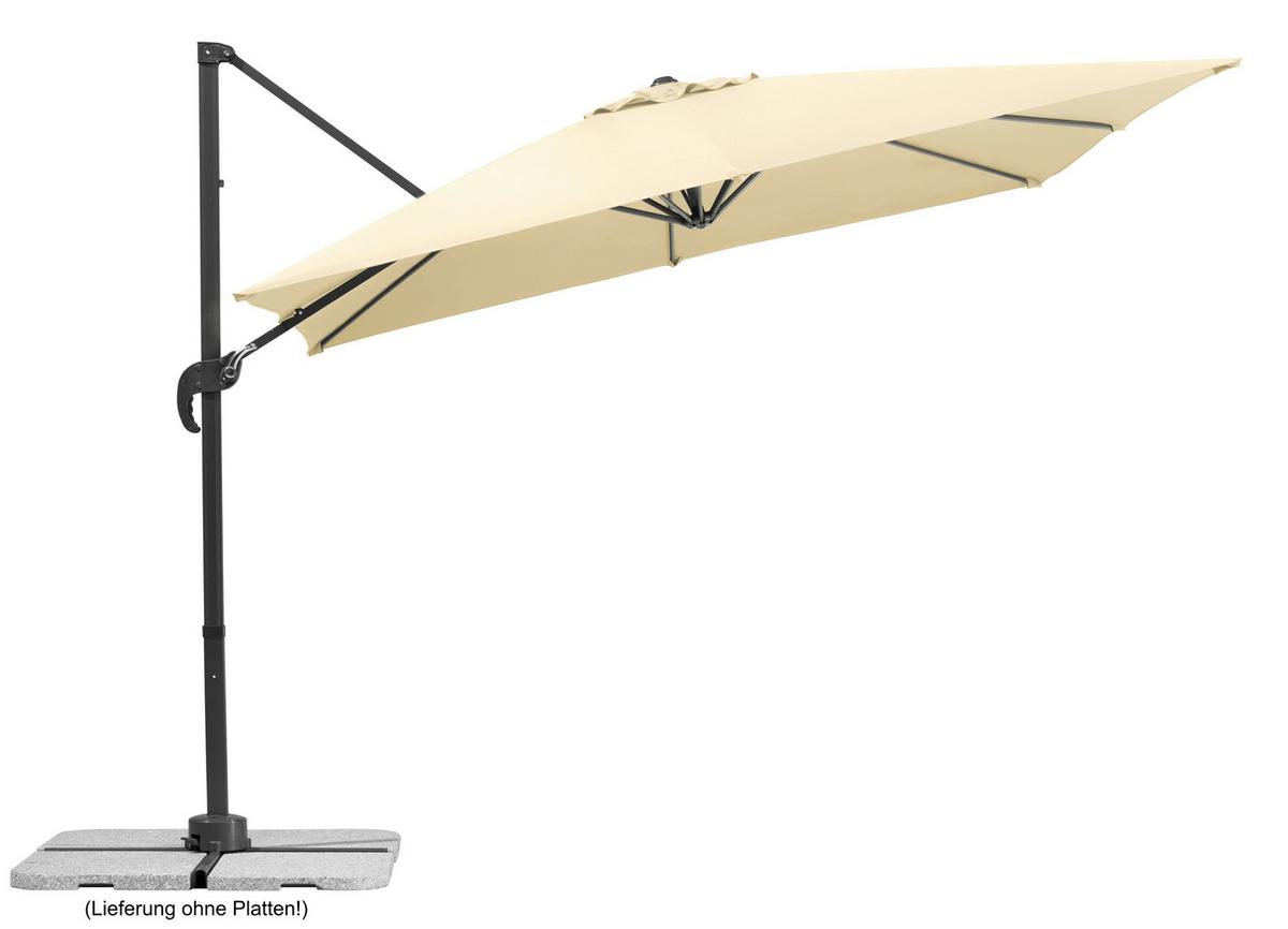 Ampelschirm Rhodos Junior Bxhxt: 338x239x270 Cm Naturfarben - Anthrazit/Naturfarben, Basics, Textil/Metall (338/239/270cm) - Schneider