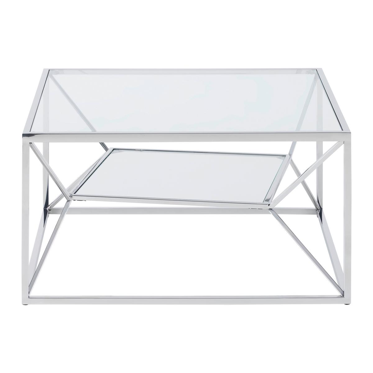 KONFERENČNÝ STOLÍK ANGEL II - chrómová, Modern, kov/sklo (70/70/38cm) - Mömax