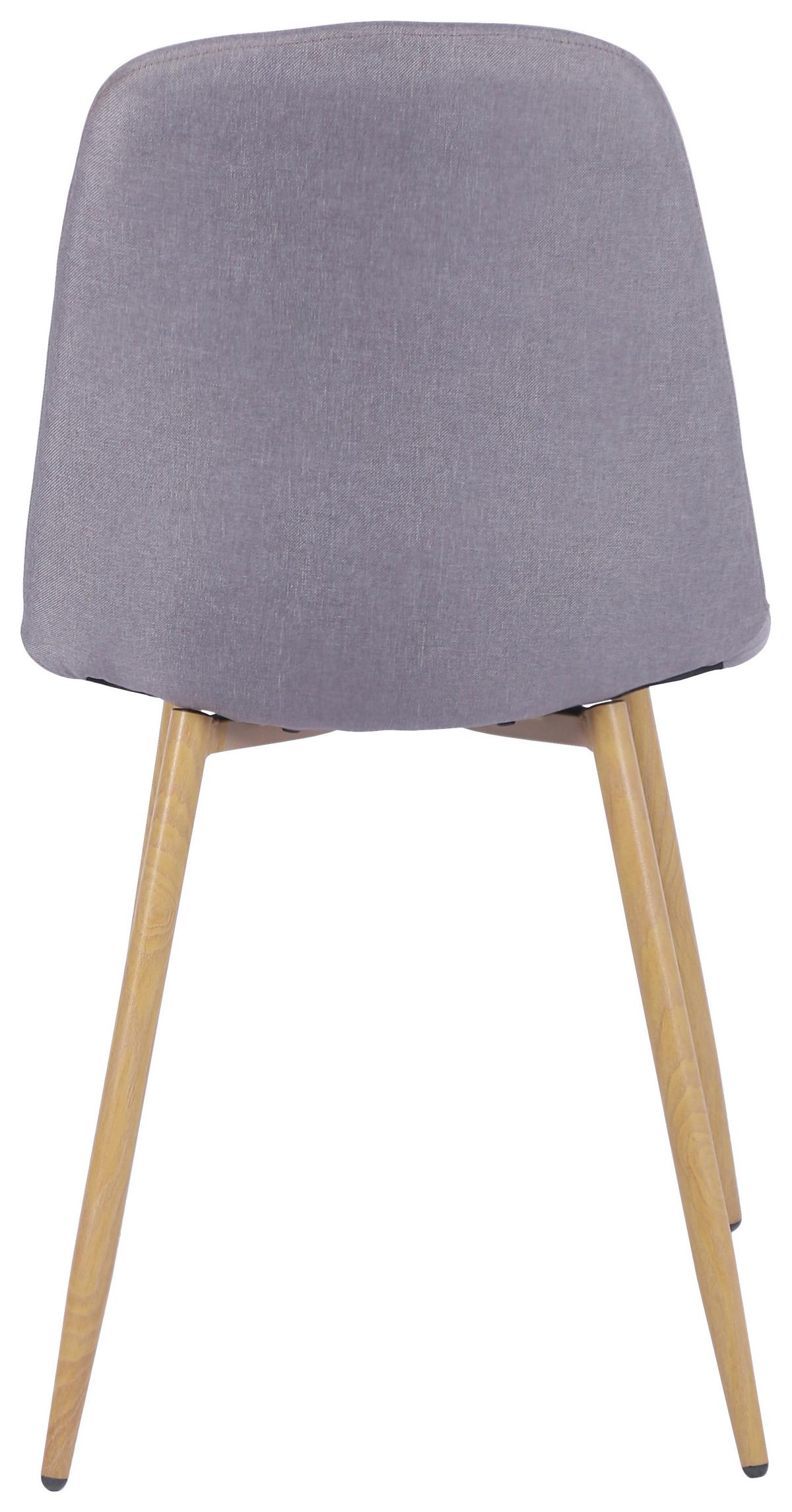 Vierfußstuhl Mona Leinenoptik Grau - Eichefarben/Grau, MODERN, Holz/Textil (44/87/56cm)