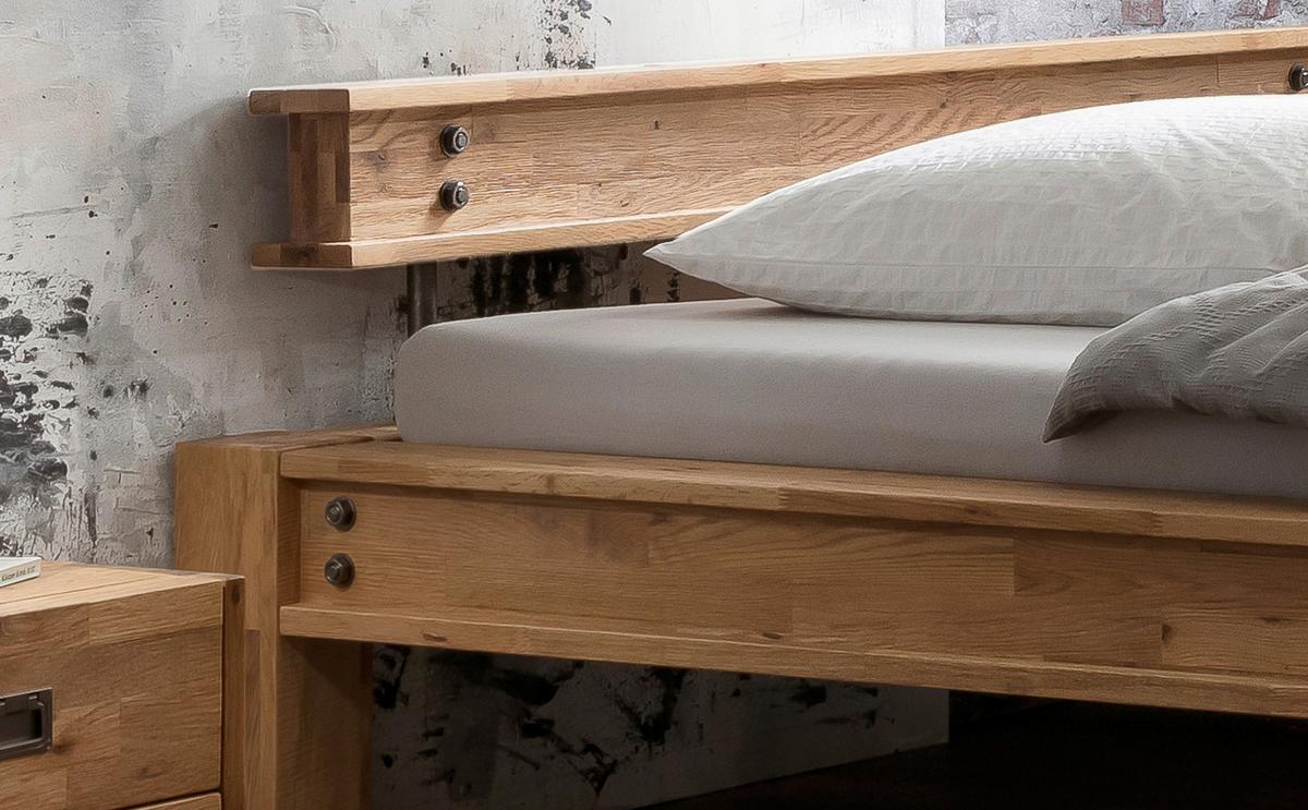 Balkenbett San Sebastian Eichefarben 180x200 Cm - Eichefarben/Braun, Natur, Holz (180/200cm) - Hasena