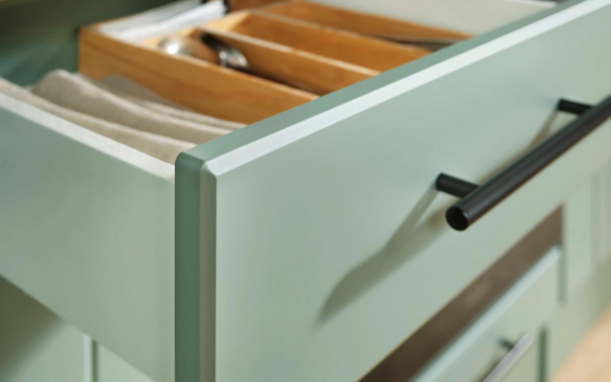 Küchenleerblock Anton Wildeiche/Schilfgrün B: 310cm - Schilfgrün/Wildeiche, Trend, Holzwerkstoff (310cm) - Respekta