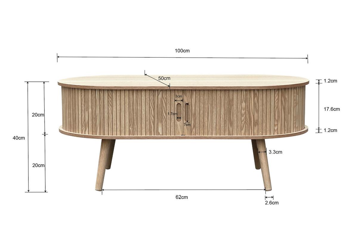 KONFERENČNÍ STOLEK SKANDY II - přírodní barvy, Konvenční, dřevo/kompozitní dřevo (100/50/40cm) - Premium Living