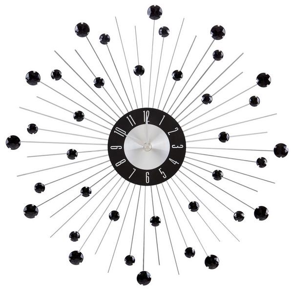 Extravagante Wanduhr DIAMOND in Schwarz