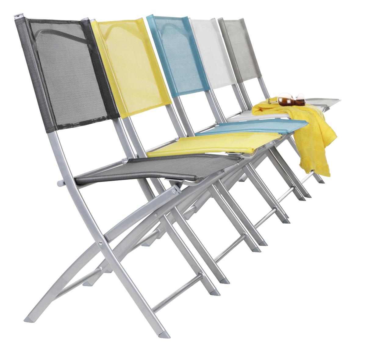 ZAHRADNÍ ŽIDLE RÜDIGER - světle šedá/antracitová, kov/textil (45/83/50cm) - Modern Living