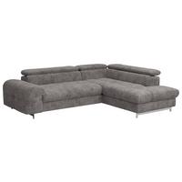 Ecksofa mit Schlaffunktion Cloud + Grau - Chromfarben/Graubraun, KONVENTIONELL, Textil (257/206cm) - Livetastic