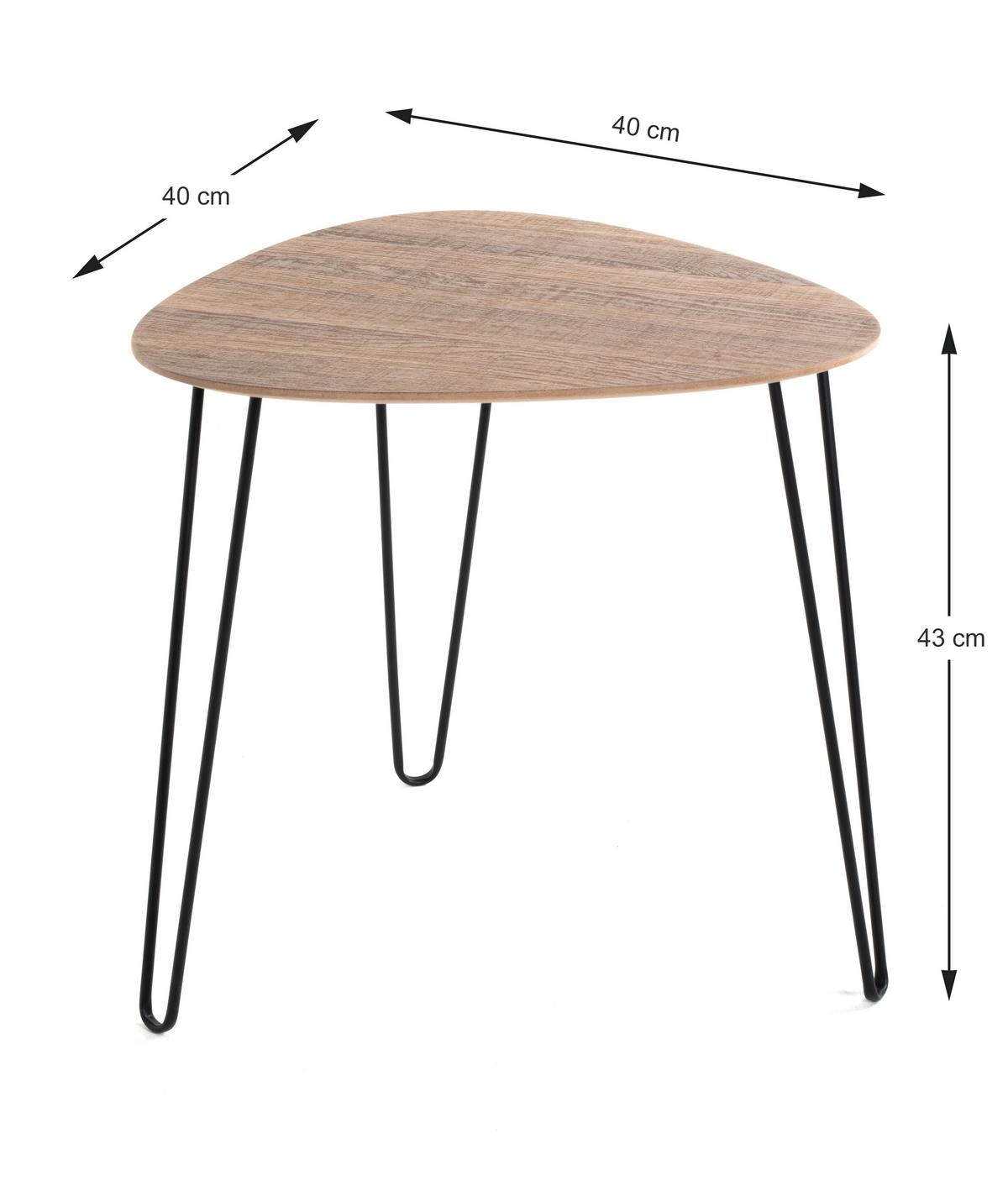 ODKLÁDACÍ STOLEK BOLOGNA 2 - černá/barvy dubu, Moderní, kov/kompozitní dřevo (40/40/43cm) - Mömax