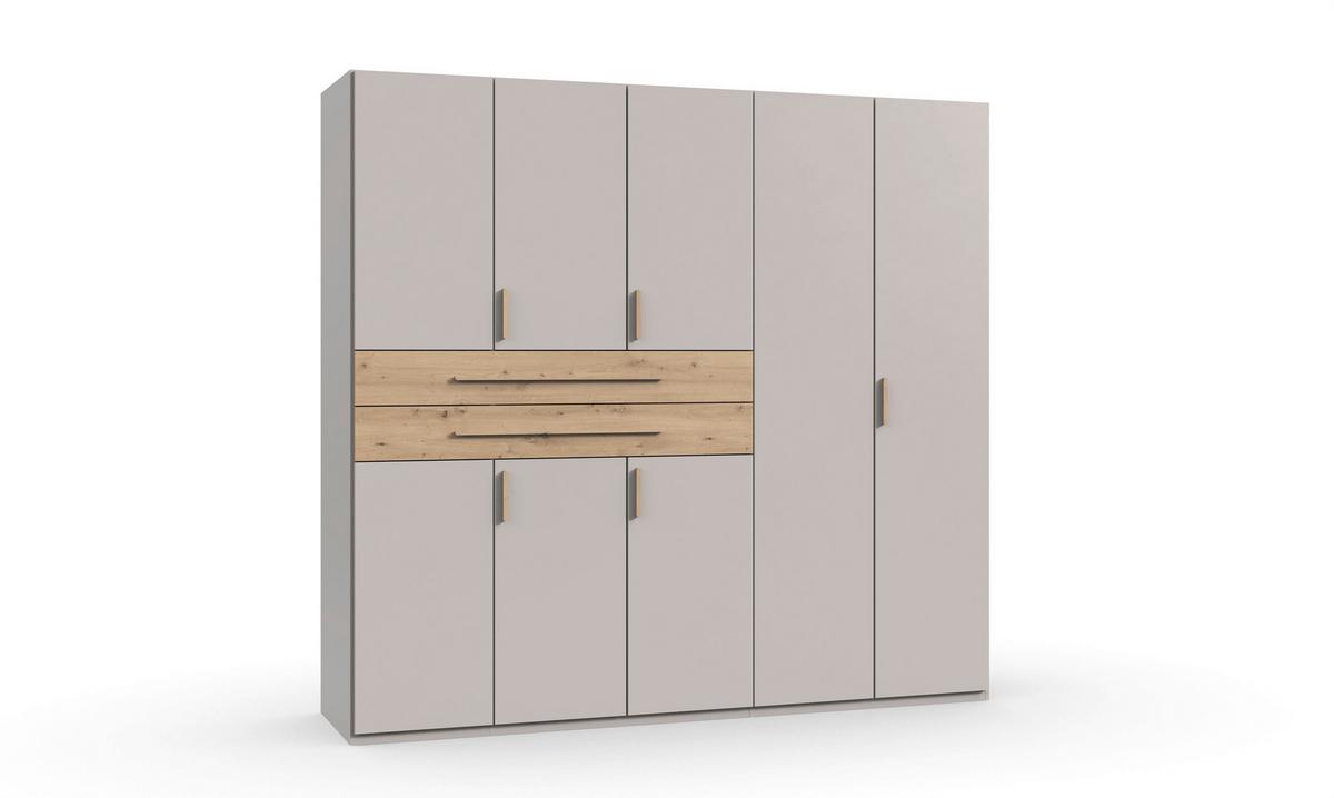 Šatníková skriňa LUMIO, šírka 225 cm - kašmírová/dub artisan, Konventionell, kompozitné drevo (225/208/65cm) - Modern Living