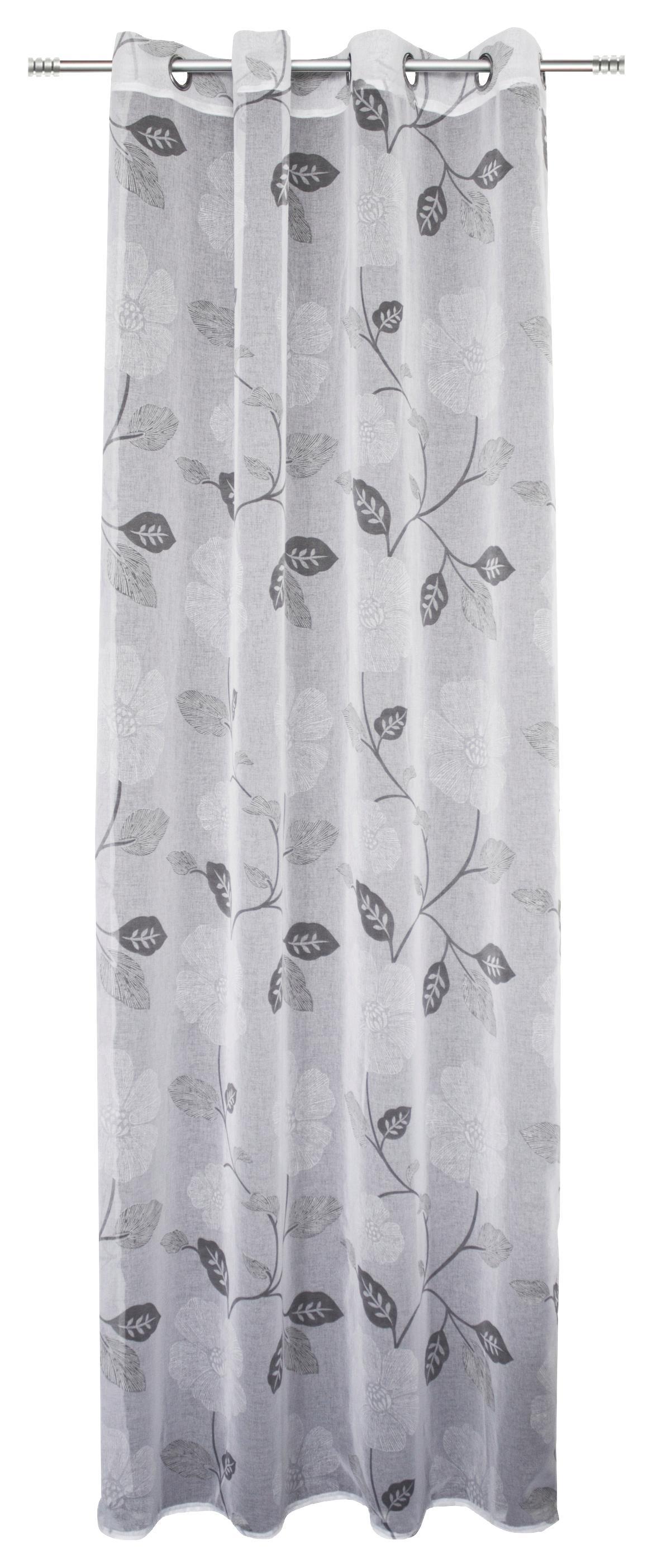 Vorhang mit Ösen Iver B: 140 cm Silber - Grau, MODERN, Textil (140/245cm) - Luca Bessoni