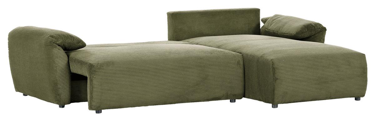 Ecksofa Cuty Dunkelgrün S: 266x180 Cm - Dunkelgrün/Schwarz, KONVENTIONELL, Textil (266/180cm) - MID.YOU