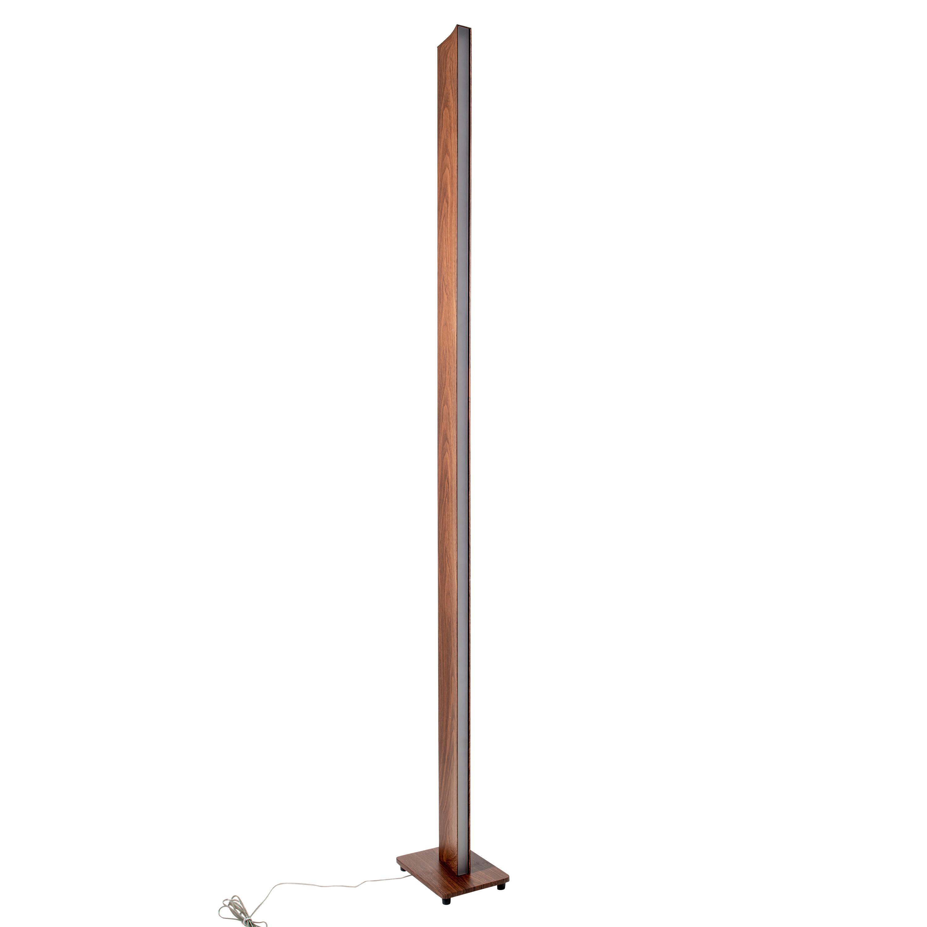 LED-Stehlampe dimmbar Holzoptik länglich - Naturfarben, Natur, Kunststoff/Metall (152cm) - Näve