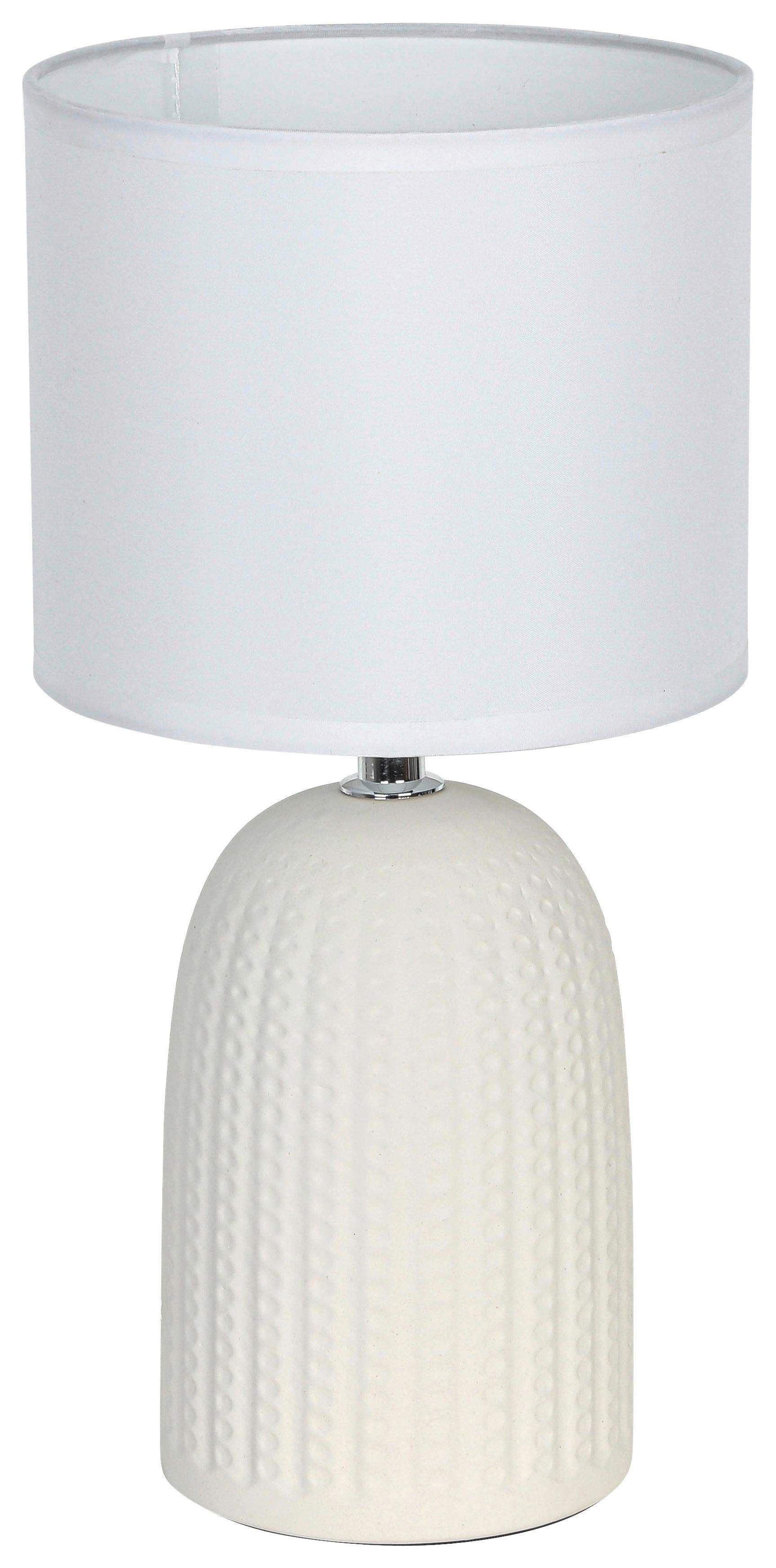 STOLNÁ LAMPA TIO - biela/béžová, Konventionell, kov/textil (16/32cm) - Mömax