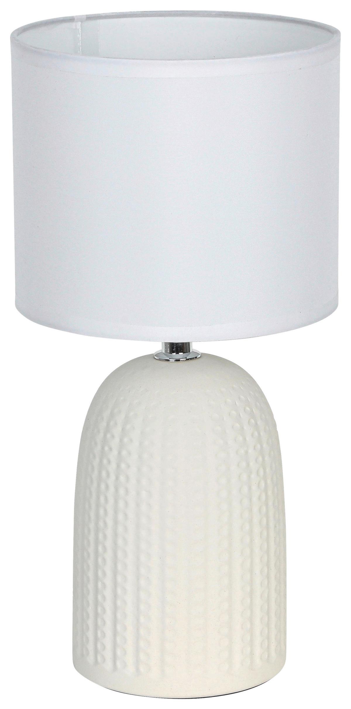 STOLNÁ LAMPA TIO - biela/béžová, Konventionell, kov/textil (16/32cm) - Mömax