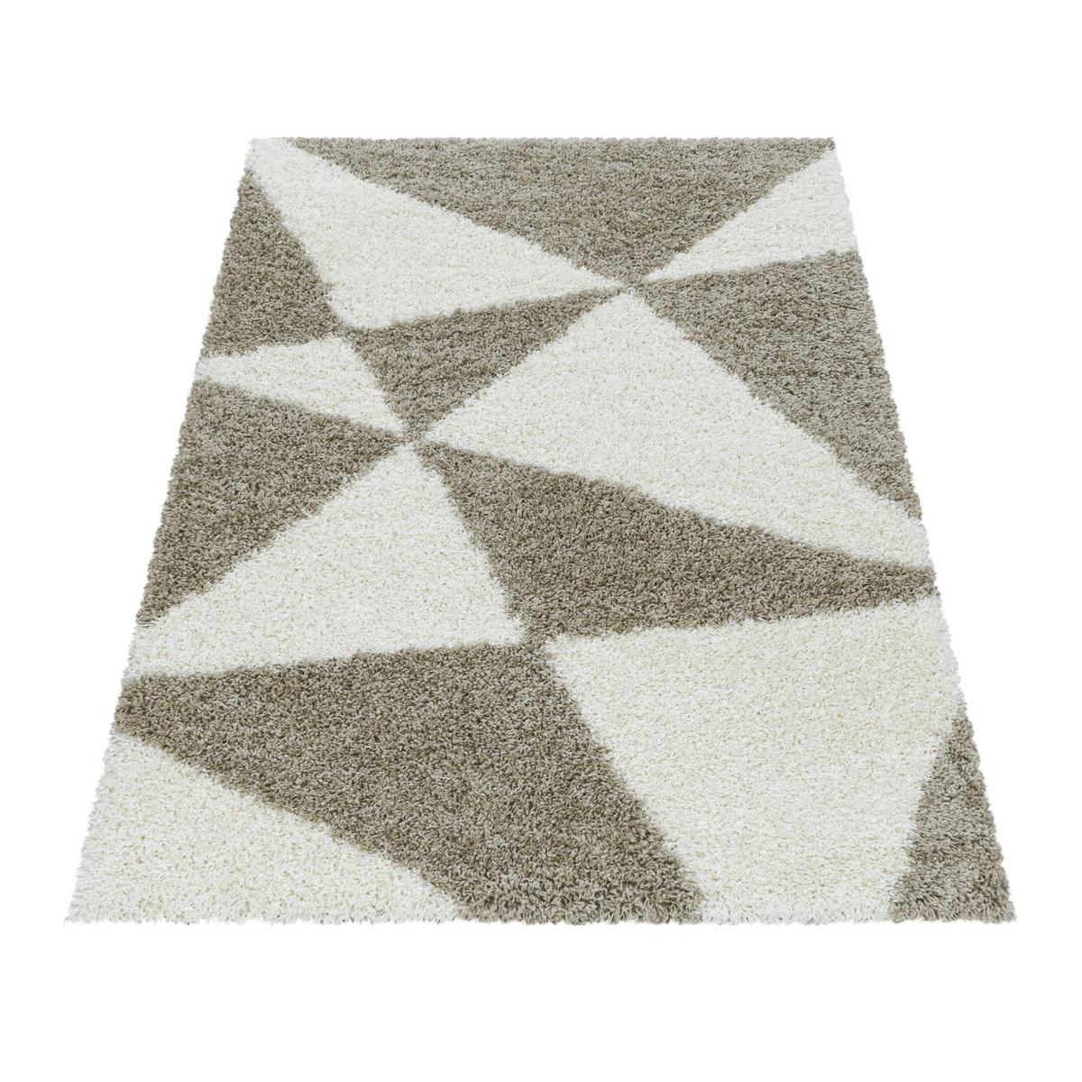 Hochflor Teppich Beige Naturfaser Tango 80x150 cm - Beige, Design, Textil (80/150cm)