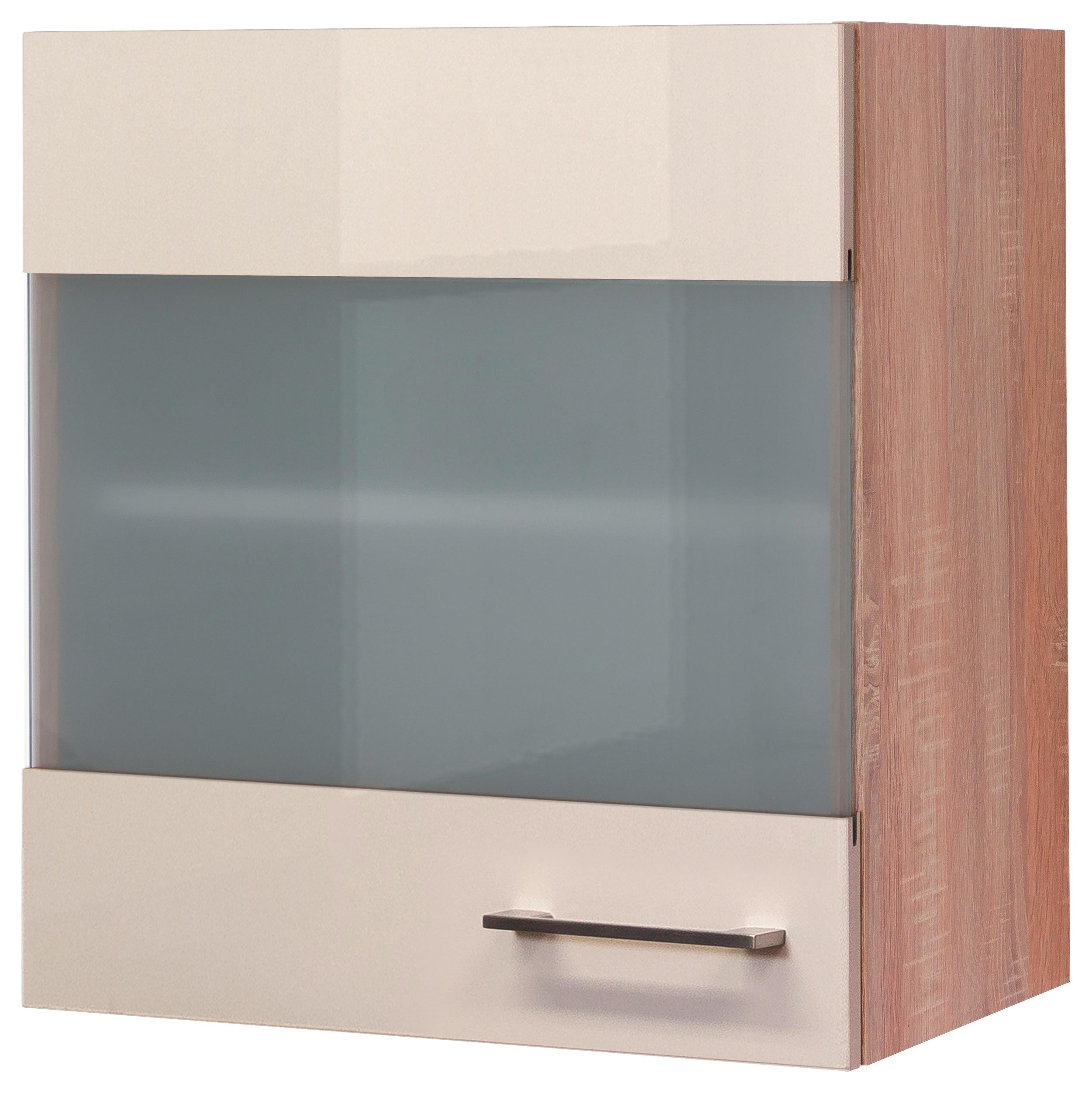 Küchenoberschrank Nepal 50 cm Kaschmir/Eiche m. Glaseinsatz