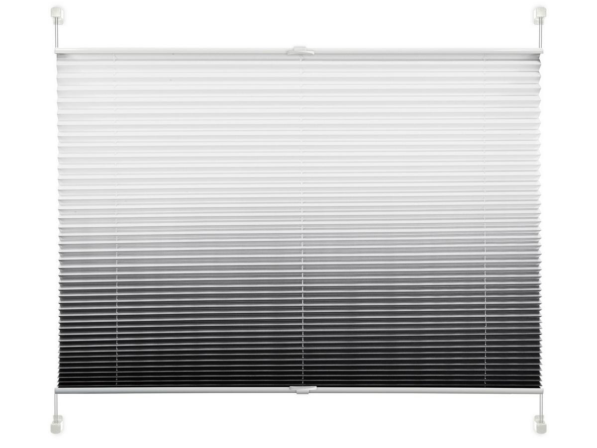 Plissee Anthrazit B: 105 cm , ohne Bohren/Verspannt - Anthrazit, Basics, Kunststoff/Textil (105/130cm)