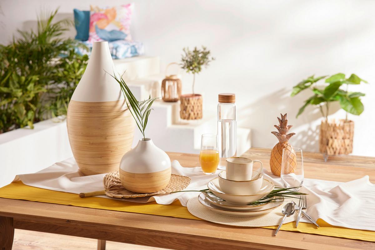 Dekoračná váza Diana, Ø/V: 26/50cm - biela/prírodná farba, Lifestyle, prírodné materiály (26/50cm) - Zandiara