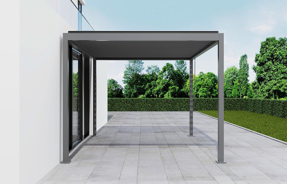 Pergola Origin +90 Ca. 3x3,6m Aluminium,lamellen Verstellbar - Anthrazit, Basics, Metall (359/296/238cm) - Gardenson