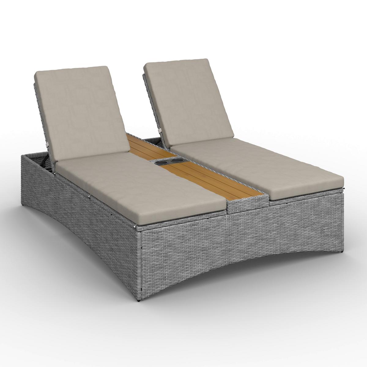 ZÁHRADNÉ LEŽADLO MONERO - sivá, Modern, kov/drevo (201cm) - Bessagi Garden