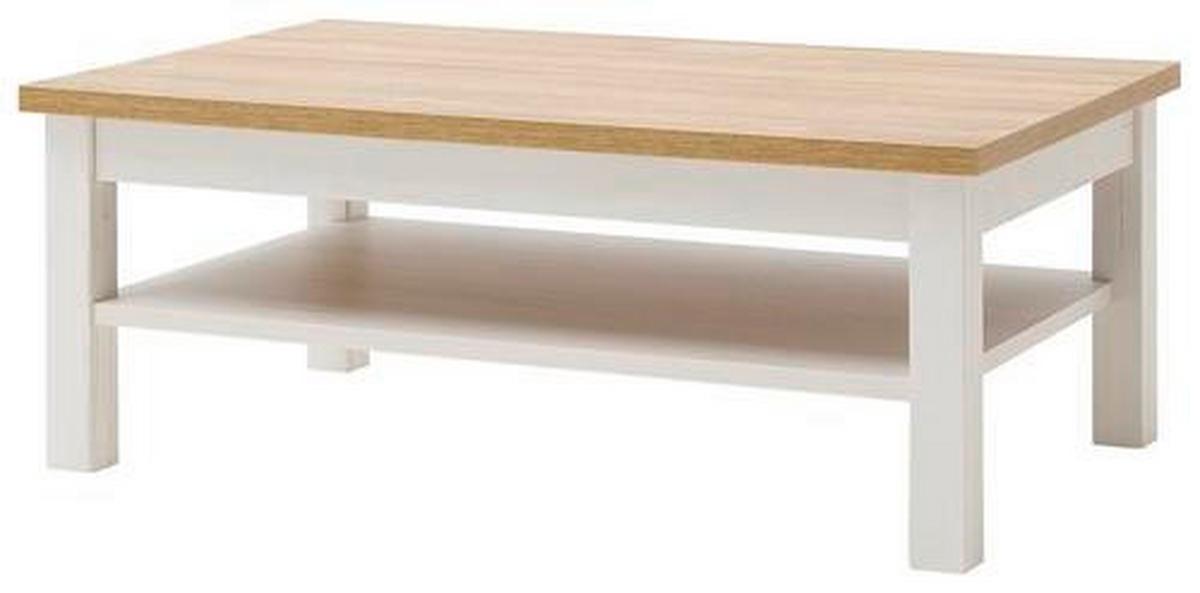Couchtisch Brixen Weiß/Eichefarben - Eichefarben/Weiß, Design, Holzwerkstoff (114/70/46cm) - Livetastic