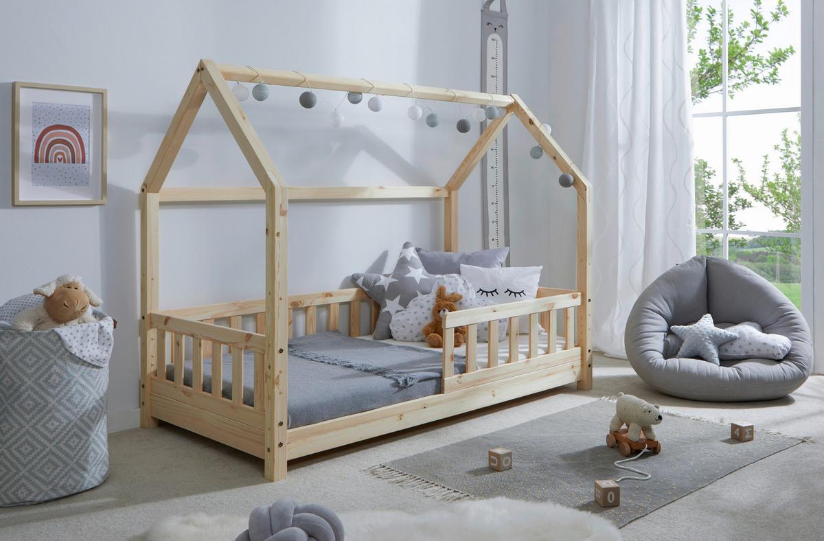 Hausbett Kay - Naturfarben, MODERN, Holz/Textil (80/160cm) - MID.YOU