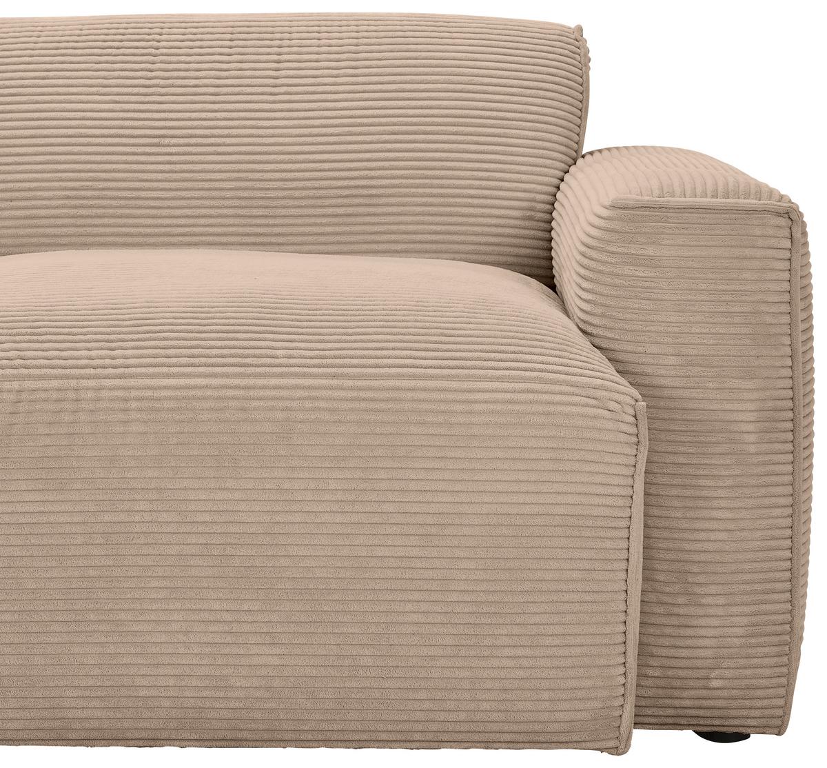 Ecksofa Pearl - Hellbraun/Schwarz, Design, Textil (303/196cm) - Livetastic