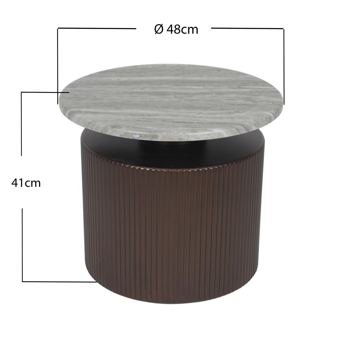 KONFERENČNÝ STOLÍK SOLCO -TREND- - bronzová/prírodná farba, Lifestyle, kov/kompozitné drevo (46/41cm) - Premium Living