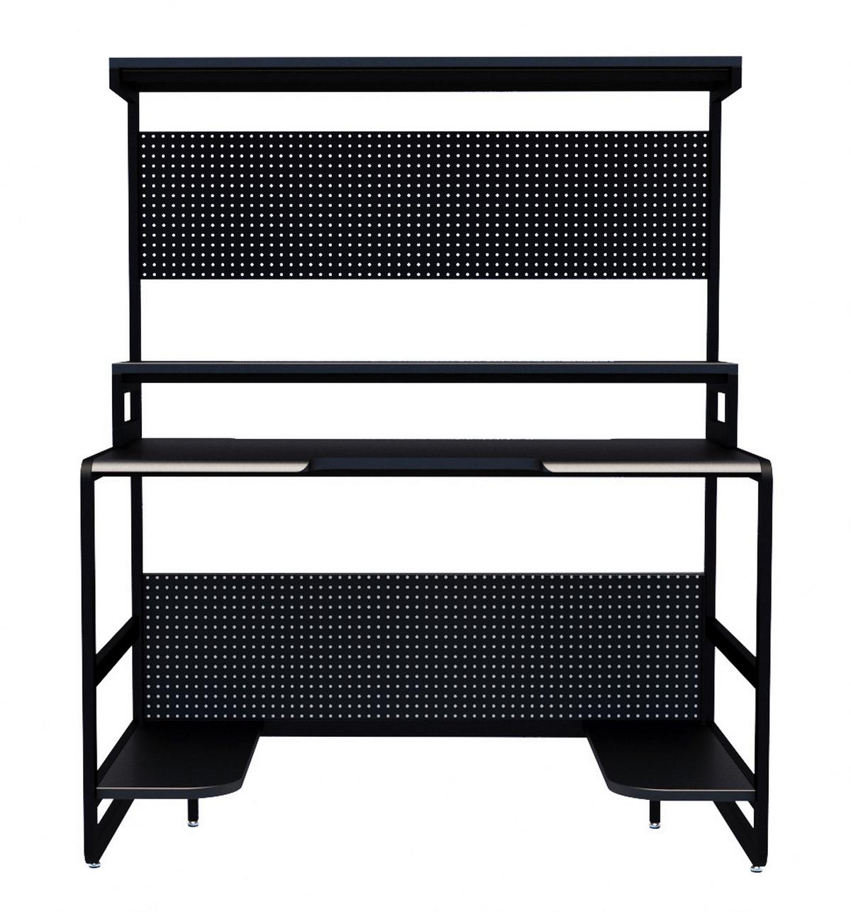 Schreibtisch Schwarz L: 120cm - Schwarz, Design, Holzwerkstoff/Metall (120/70/148cm) - Livetastic