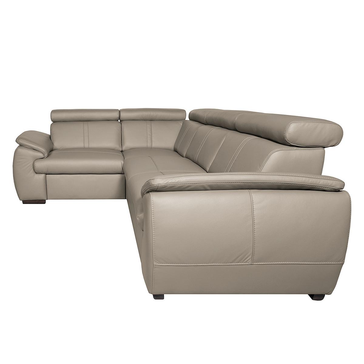 Ecksofa City Hellgrau S: 193x265 Cm - Wengefarben/Hellgrau, Design, Leder (193/265cm) - Livetastic