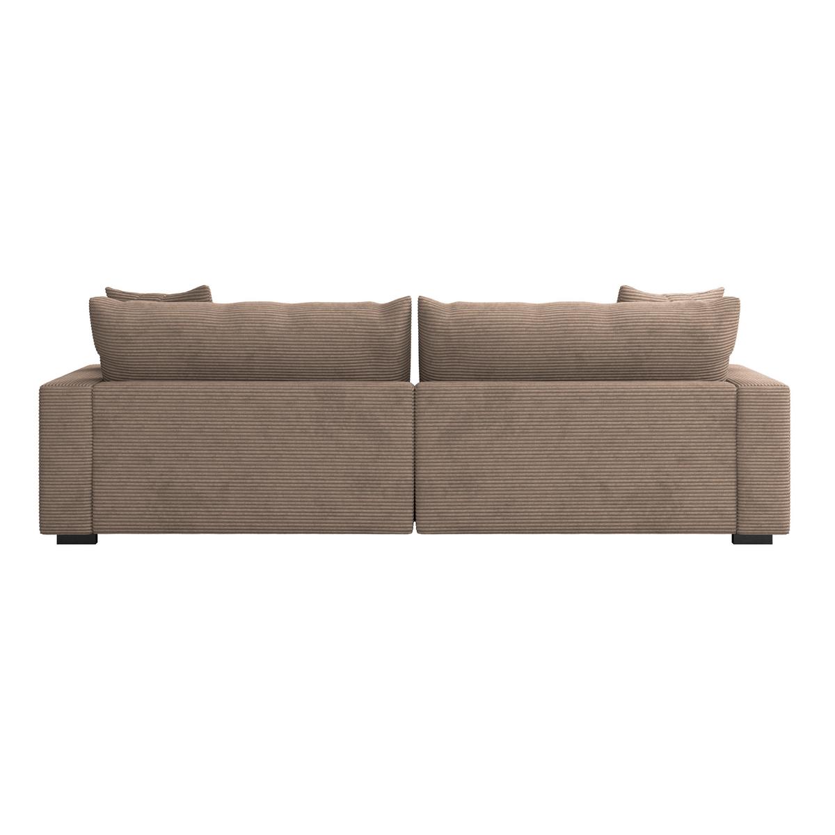 Big Sofa Pelle Mit Kissen B: 261 Cm Dunkelbraun - Wengefarben/Beige, Trend, Textil (261/124cm) - Luca Bessoni