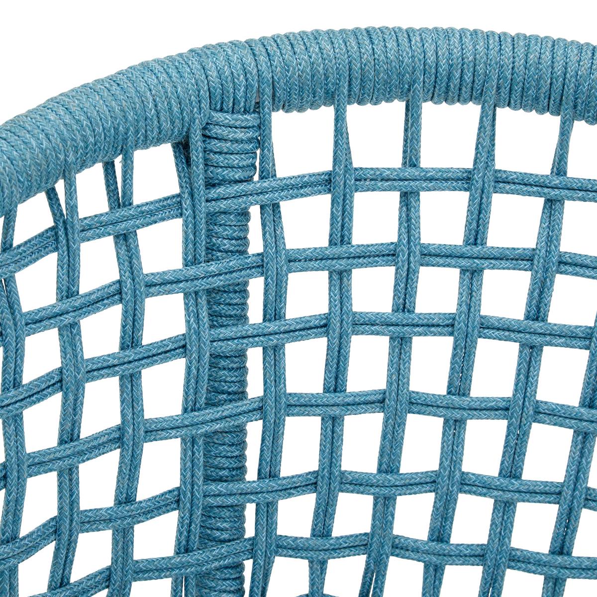 Záhradná pohovka AISA biela/modrá - biela/tyrkysová, Modern, kov/textil (170/68/150cm) - Bessagi Garden