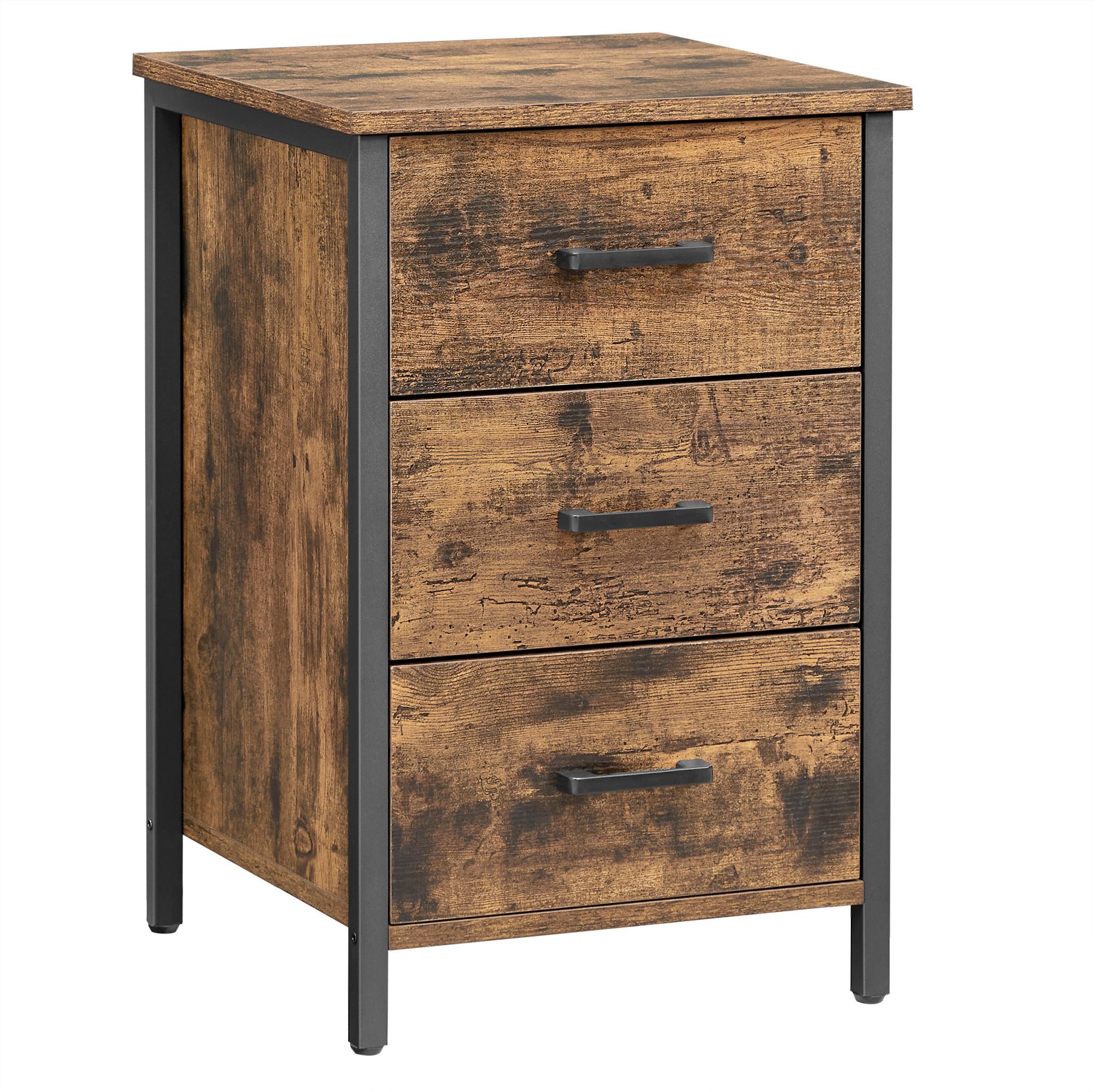 Beistelltisch End Table - Schwarz/Braun, MODERN, Holzwerkstoff/Metall (40/40/60cm) - MID.YOU