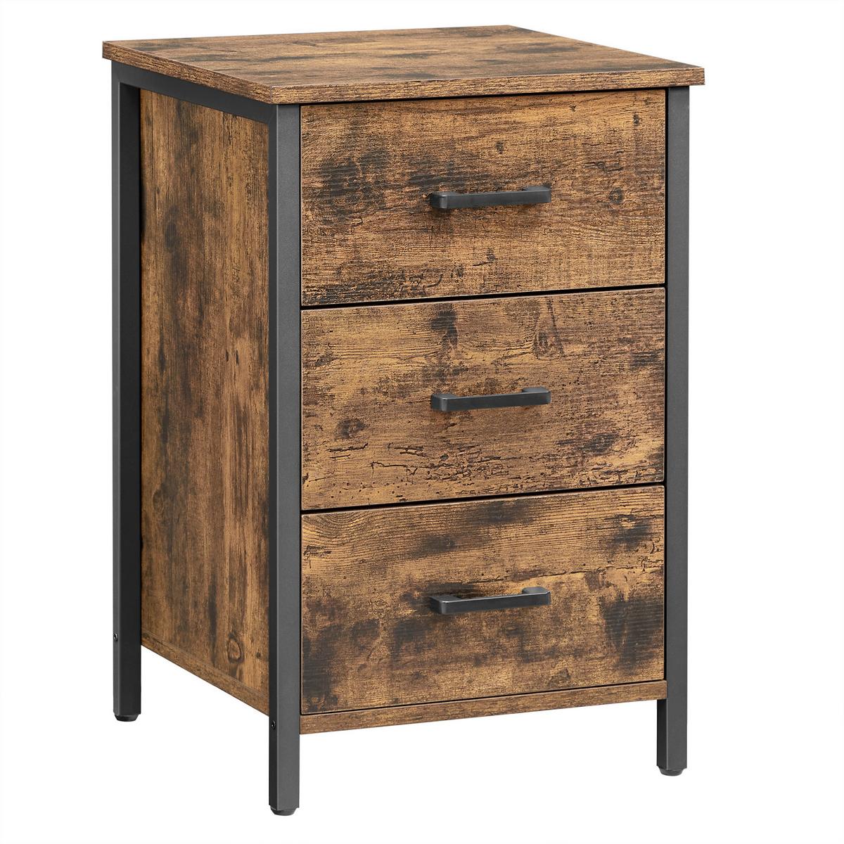 Beistelltisch End Table - Schwarz/Braun, MODERN, Holzwerkstoff/Metall (40/40/60cm) - MID.YOU