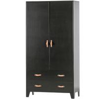 DREHTÜRENSCHRANK Dian Schwarz B: 94cm - Schwarz, Basics, Holz (94/180/40cm) - MID.YOU