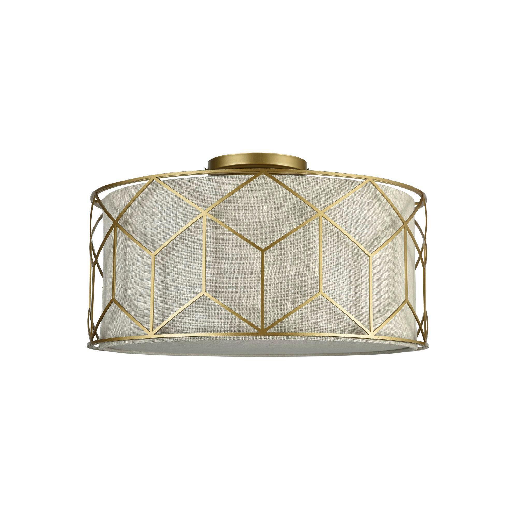 Deckenleuchte Messina - Goldfarben, Trend, Kunststoff/Textil (43/19cm) - MAYTONI