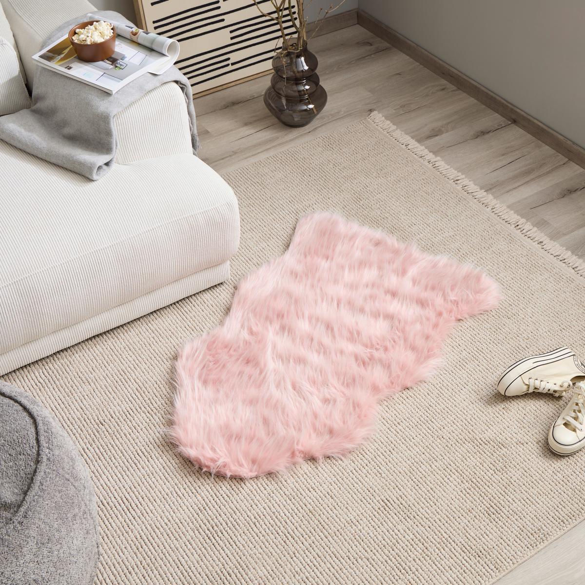 KUNSTFELL Pink, waschbar - Pink, ROMANTIK / LANDHAUS, Textil (90/60cm) - James Wood