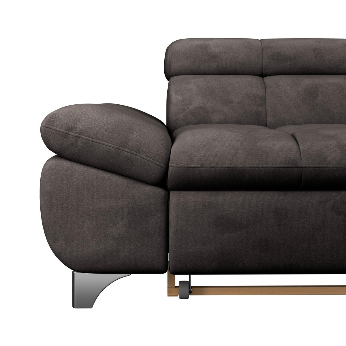 Ecksofa Gemini Graubraun, B: 312cm - Chromfarben/Graubraun, KONVENTIONELL, Textil (312/234cm)