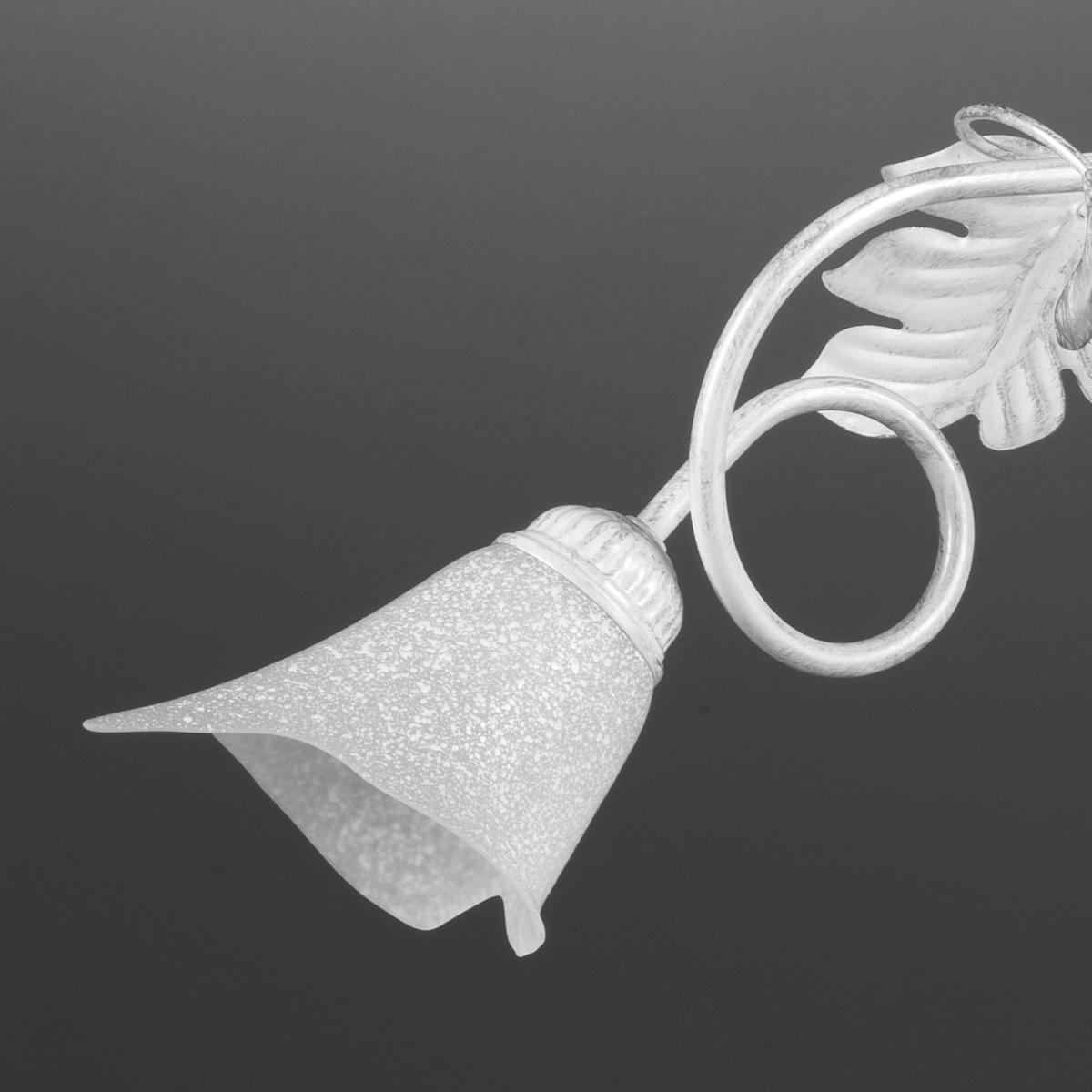 Kronleuchter 4836/3 - Silberfarben/Weiß, KONVENTIONELL, Glas/Metall (60/110cm)