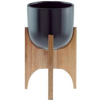 Virágkaspó Hadir - natúr színű/fekete, Modern, fa/kerámia (17/30cm) - Luca Bessoni