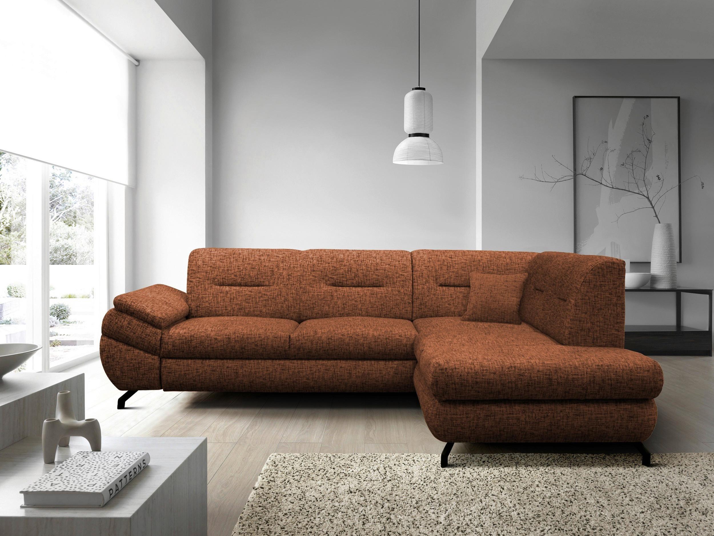 Ecksofa Imo Rostfarben 274x201 Cm - Rostfarben/Schwarz, Design, Textil (274/201cm) - MID.YOU
